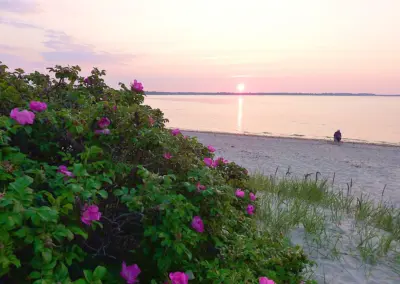 Strand an der Rezeption des Campingplatzes