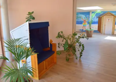 Zentrales Sanitärgebäude des Campingplatzes